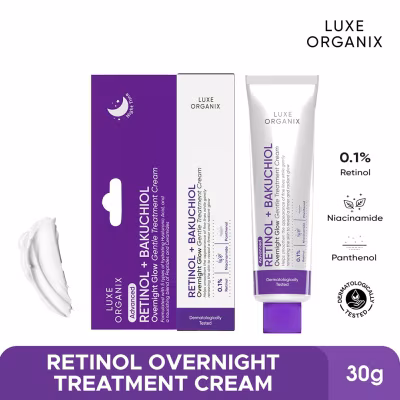 LUXE ORGANIX - Retinol+ Bakuchiol Overnight Glow Gentle Treatment Cream 30g image